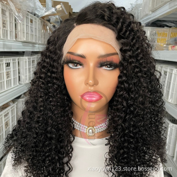 High Quality Wholesale  13*1 Lace Front Wig Human Hair 100%Virgin  Brazilian Jerry Curl Wigs Transparent Lace Wig For Black Wome
